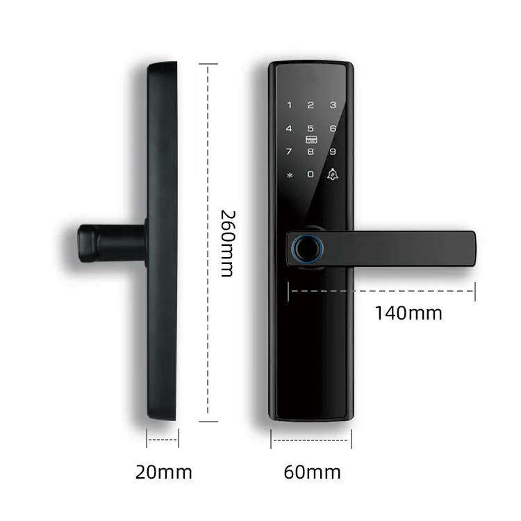 5-in-1 Keyless Entry Smart Door Lock with Fingerprint, Smart App Control, IC Card, and Mechanical Ke