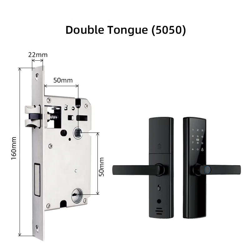 5-in-1 Keyless Entry Smart Door Lock with Fingerprint, Smart App Control, IC Card, and Mechanical Ke