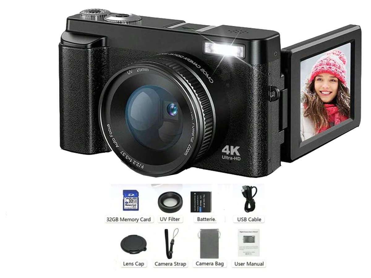 Mirrorless 4K Digital Camera with 25mm - 48MP