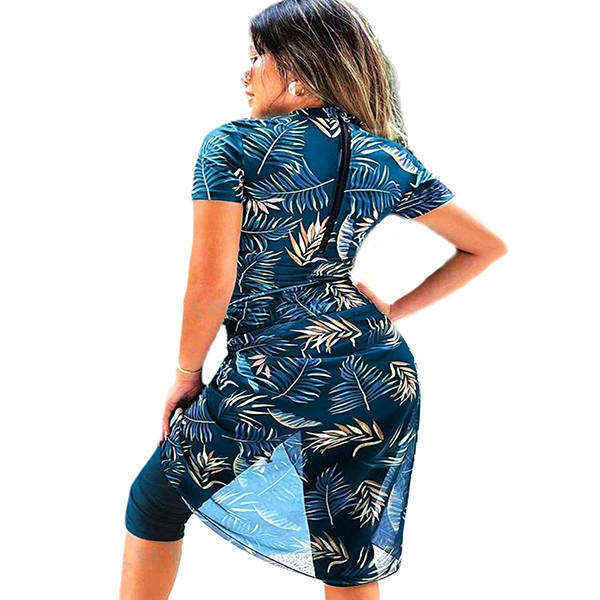 Swim Mulvari Summer Beach Tropical Print Tankini With Cover Up