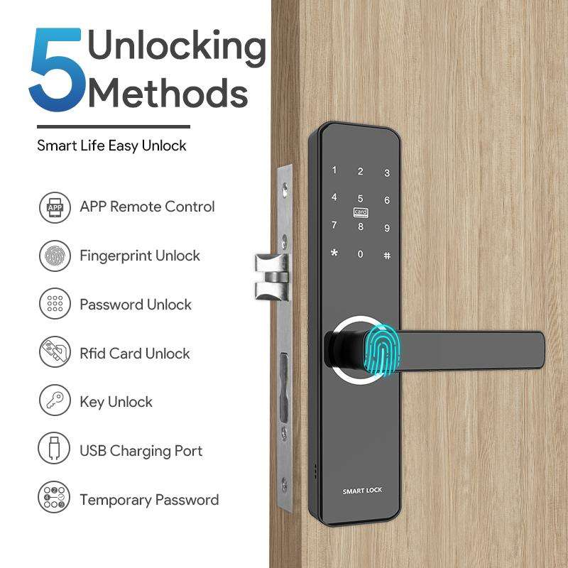 Smart Intelligent Wifi Door Lock - Black
