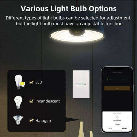 wifi smart dimmer switch 1 gang black