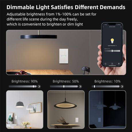 wifi smart dimmer switch 1 gang black