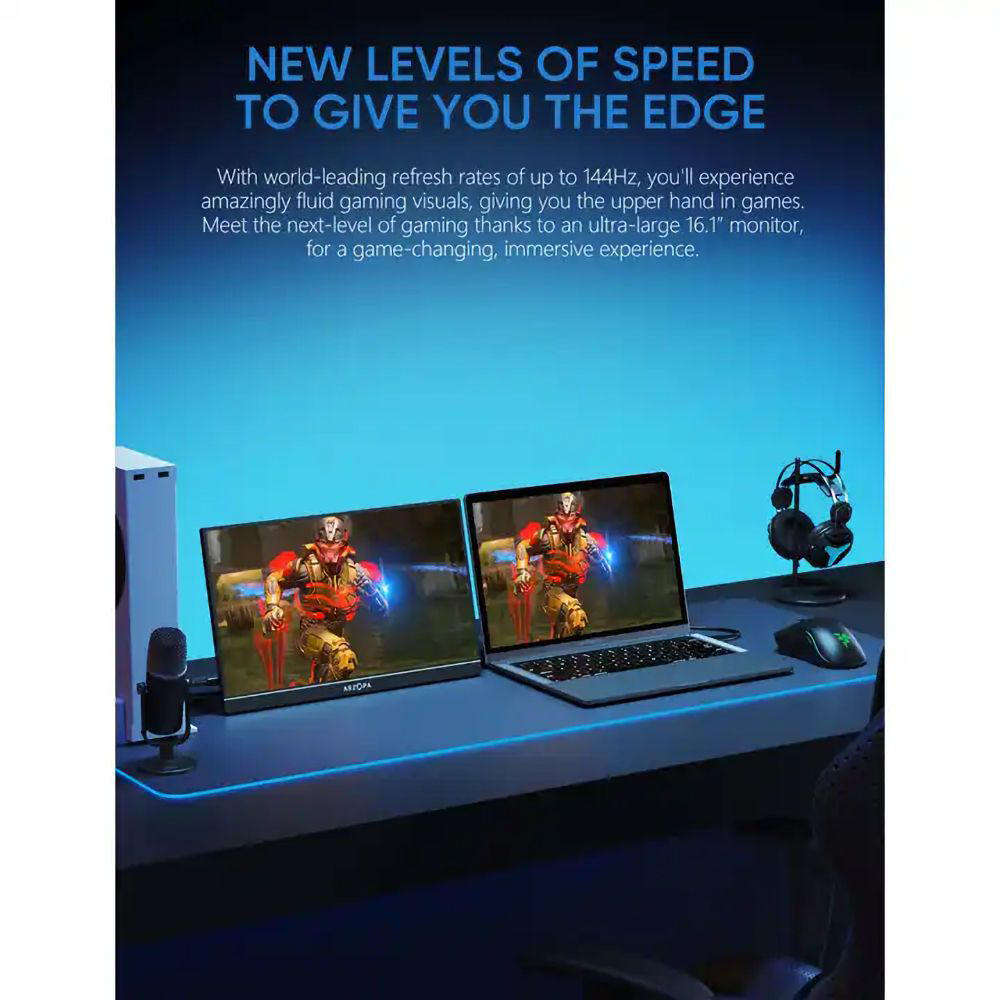 Azorpa 16.1" poratable gaming monitor 144hz