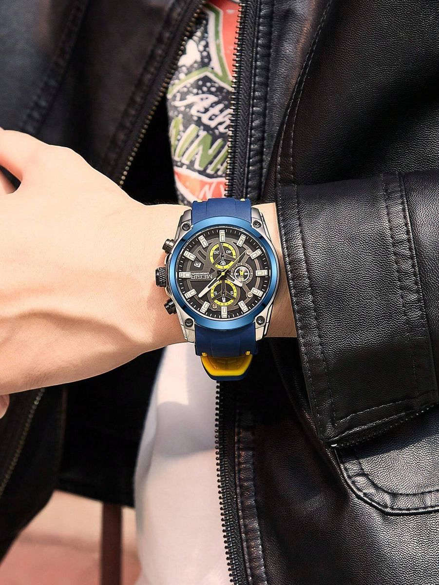 MEGIR - Multi-Functional Sports Watch With Water Resistance - Blue & Yellow