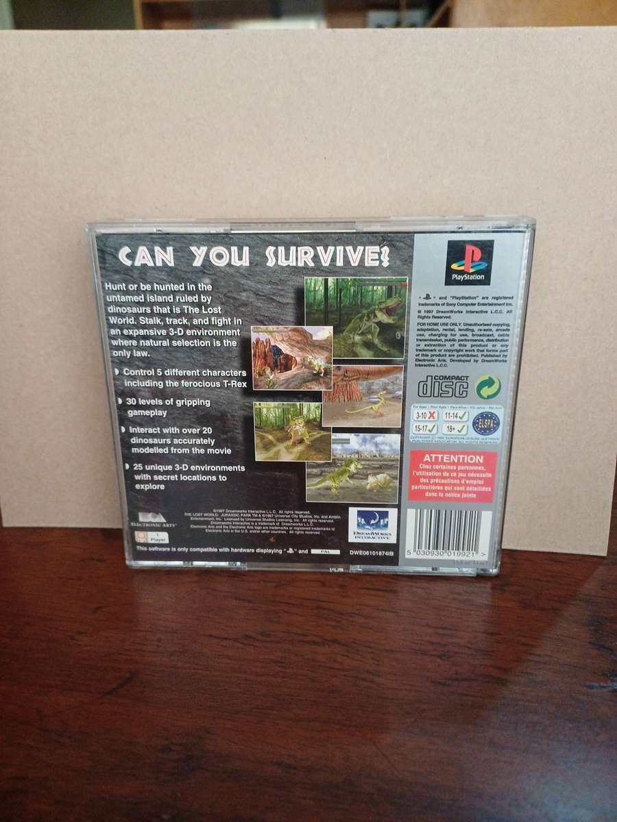 Playstation 1 The Lost World Jurassic Park game