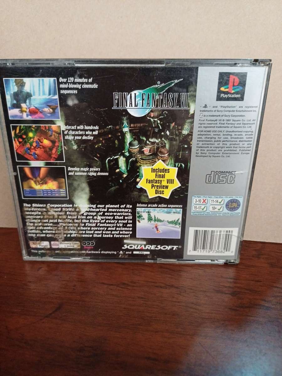 Playstation 1 Final Fantasy 7 game