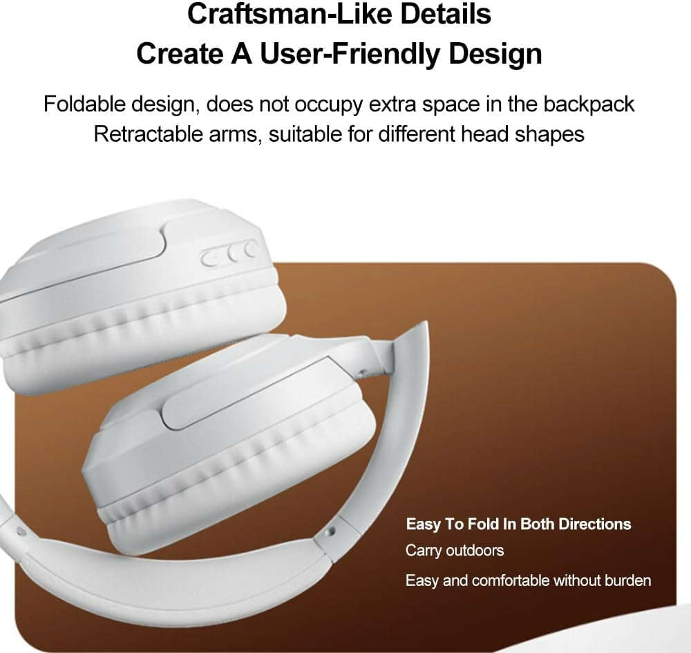 LENOVO - TH54 - Wireless Over-Ear Headphones With Immersive Sound Effect - White