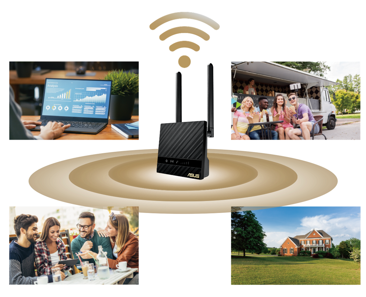 ASUS - Wi-Fi Seamless 4G LTE Modem Router - Black