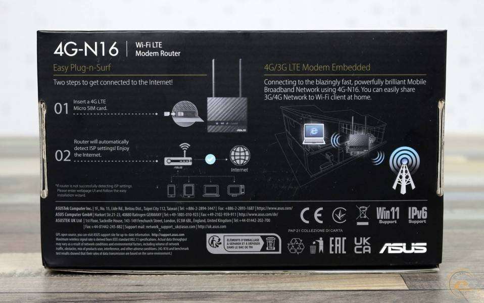 ASUS - Wi-Fi Seamless 4G LTE Modem Router - Black