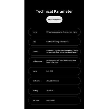 KY605S - Triple Adjustable Camera Drone With One Key Return Function - Blue