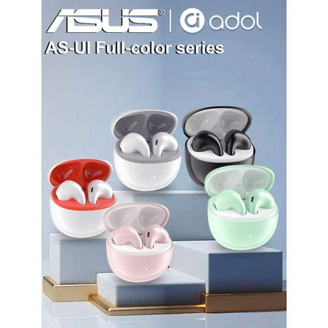 Asus - AS-UI - Semi-In-Ear Wireless Earbuds With Microphone -White Grey