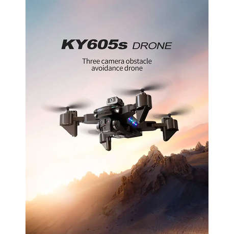 KY605S - Triple Adjustable Camera Drone With One Key Return Function - Blue
