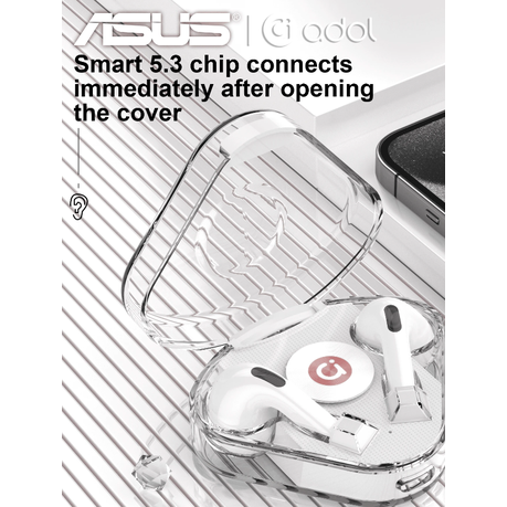 Asus - AS-938 - Noise Cancelling Wireless Earbuds With Microphone - White