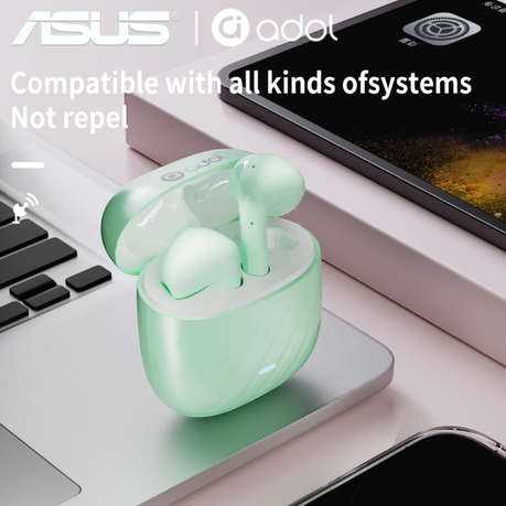 Asus - AS - 172 - Noise Cancelling Wireless Earbuds With Microphone - Green