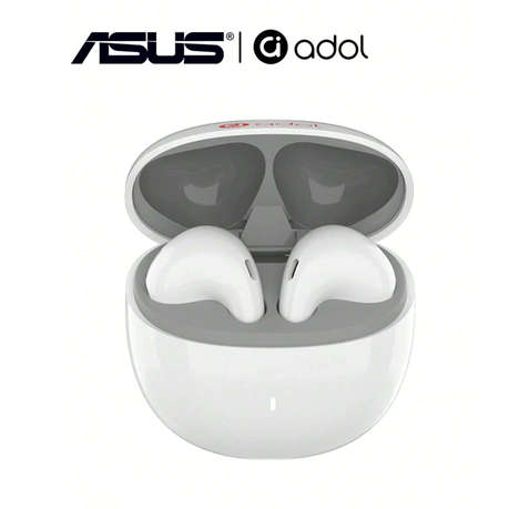 Asus - AS-UI - Semi-In-Ear Wireless Earbuds With Microphone -White Grey