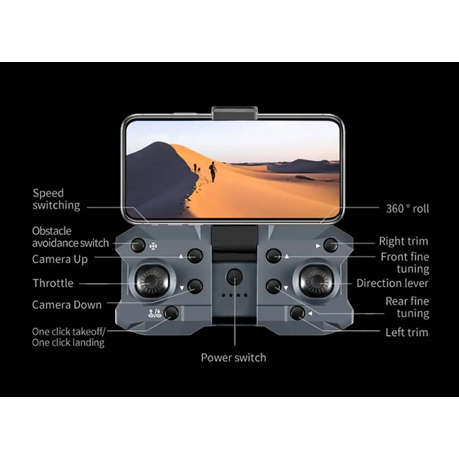 KY605S - Triple Adjustable Camera Drone With One Key Return Function - Blue