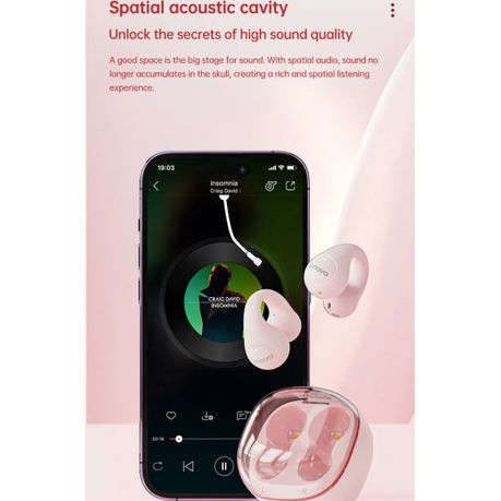 Lenovo ThinkPlus - LP13 - Wireless Ear Clip Design Earbuds With Mic - Pink