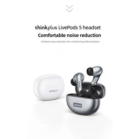Lenovo Thinkplus - LP5 - TWS Waterproof Earbuds With Mic - Silver