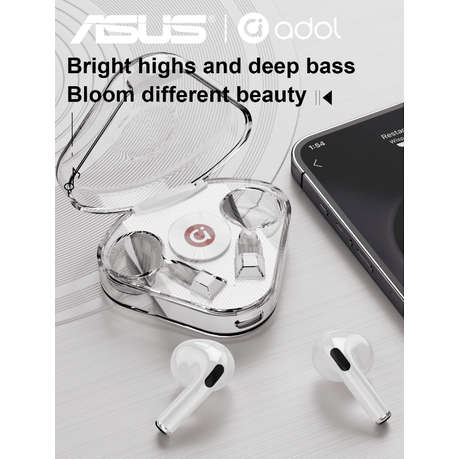 Asus - AS-938 - Noise Cancelling Wireless Earbuds With Microphone - White