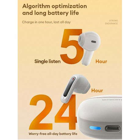 SKYWORTH - SEP006 - Wireless Sweatproof Earbuds With Low - Latency Audio - Grey
