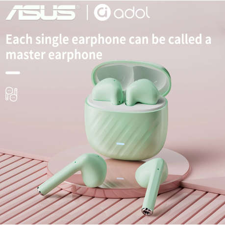 Asus - AS - 172 - Noise Cancelling Wireless Earbuds With Microphone - Green