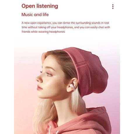 Lenovo ThinkPlus - LP13 - Wireless Ear Clip Design Earbuds With Mic - Pink