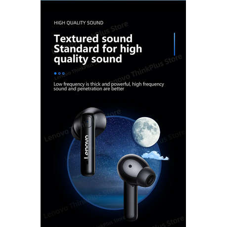 Lenovo Thinkplus - LP15 - Sweatproof Wireless Earbuds With Mic - Black