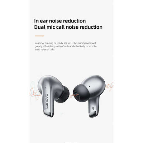 Lenovo Thinkplus - LP5 - TWS Waterproof Earbuds With Mic - Silver