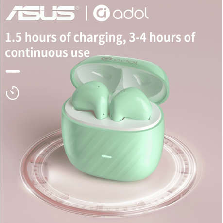 Asus - AS - 172 - Noise Cancelling Wireless Earbuds With Microphone - Green