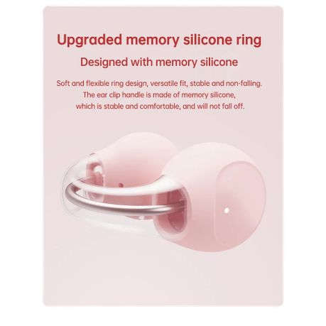 Lenovo ThinkPlus - LP13 - Wireless Ear Clip Design Earbuds With Mic - Pink