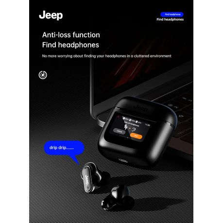 JEEP - EW118 - Smart Touch Wireless Earbuds With Built-In Flashlight -Black