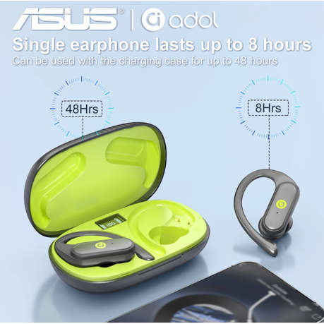 Asus - AS - G05 - Wireless Sports Open Air Conduction Earbuds - Black