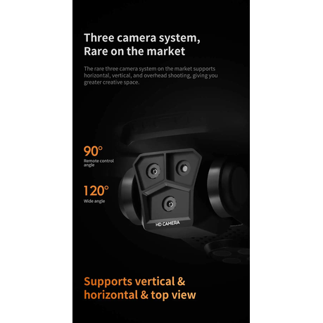 KY605S - Triple Adjustable Camera Drone With One Key Return Function - Blue