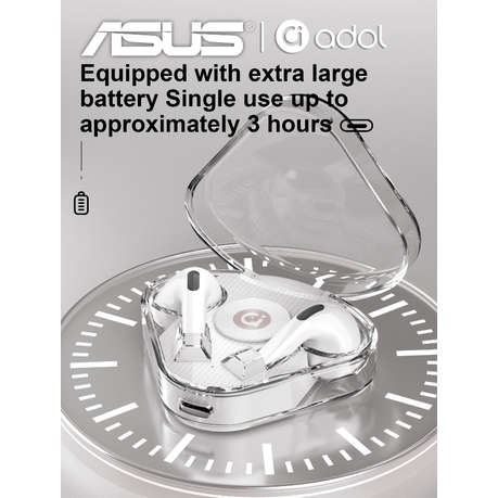 Asus - AS-938 - Noise Cancelling Wireless Earbuds With Microphone - White