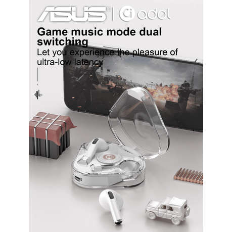 Asus - AS-938 - Noise Cancelling Wireless Earbuds With Microphone - White