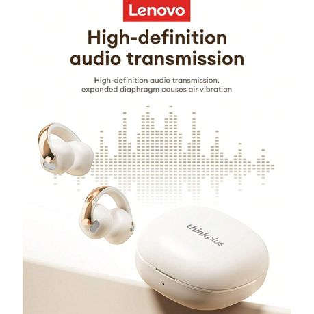 LENOVO - LP38 - Sweatproof Noise-Cancelling Earbuds With Deep Bass - White