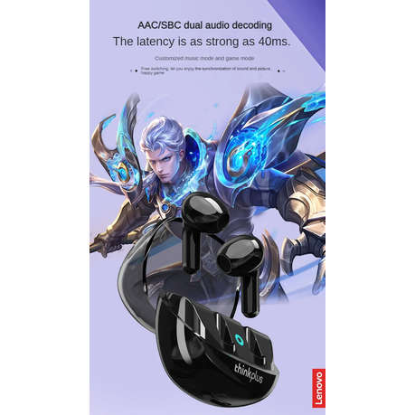 Lenovo Thinkplus - X22 - HiFi Stereo Sound Wireless Earbuds - Black