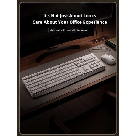 LENOVO LECOO - KW211 - Wireless Quiet Ergonomic Keyboard & Mouse - White