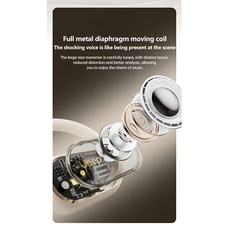 JEEP - EC016 - Hybrid Technology Earbuds with 360 Surround Sound - Black