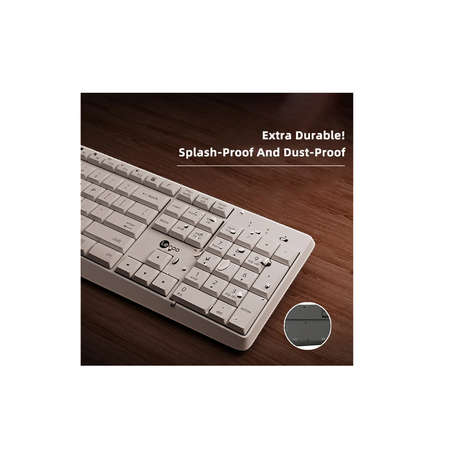 LENOVO LECOO - KW211 - Wireless Quiet Ergonomic Keyboard & Mouse - White