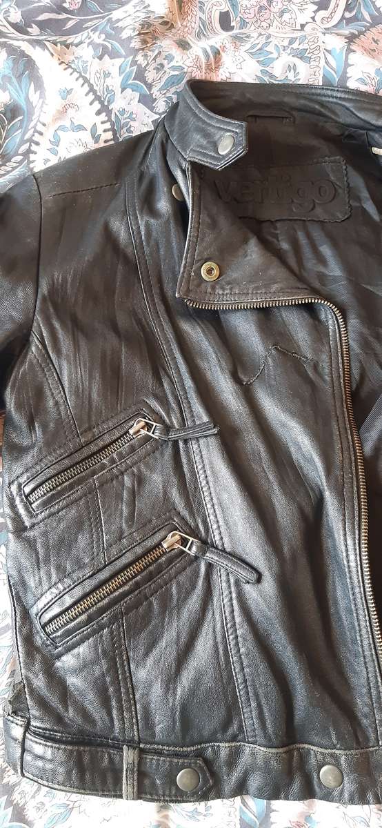 Vertigo ladies black leather jacket