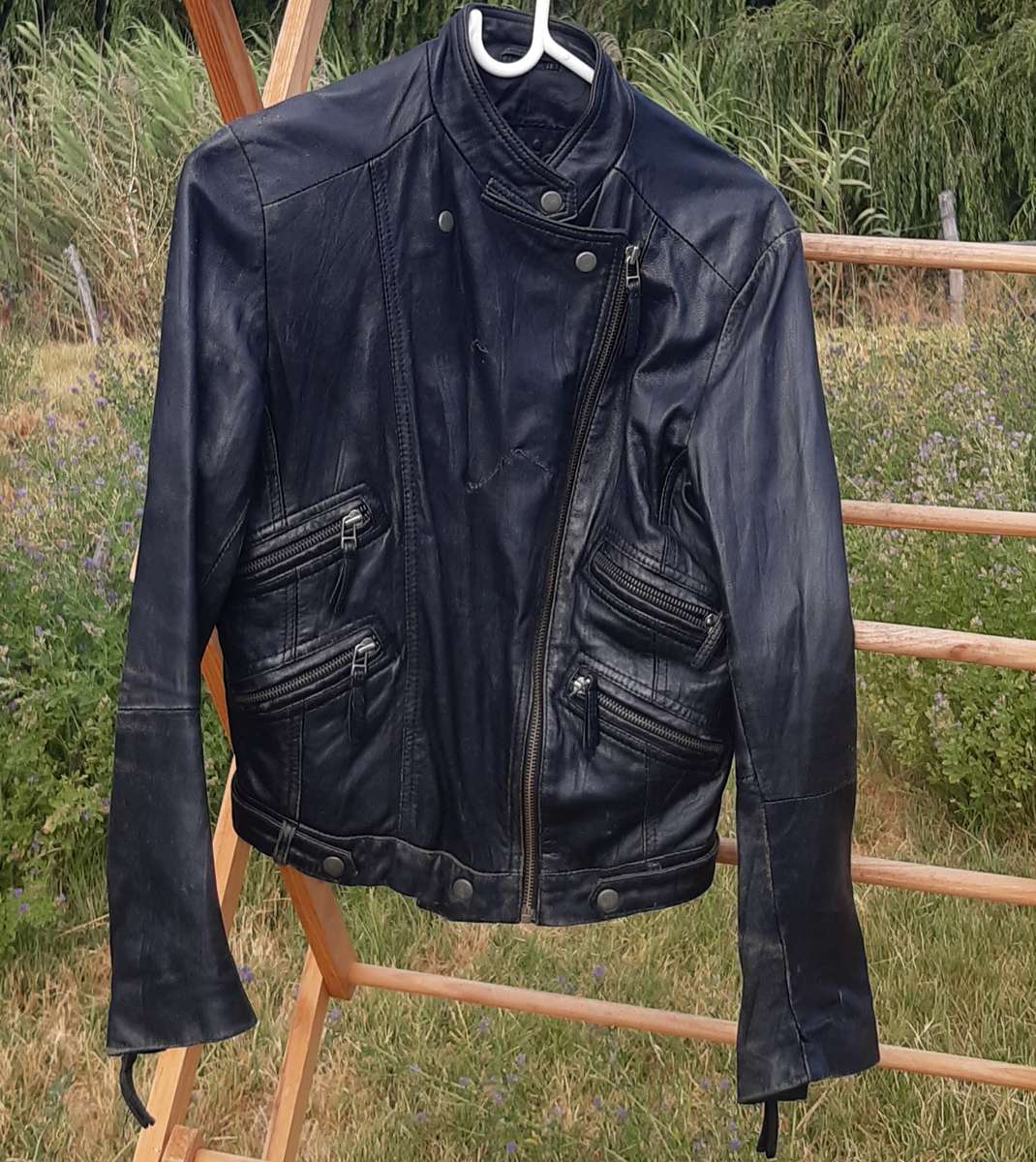 Vertigo ladies black leather jacket
