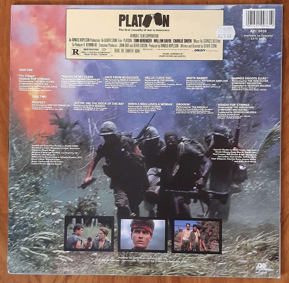 Platoon - Original Motion Picture Soundtrack and Songs from the Era - Vinyl LP