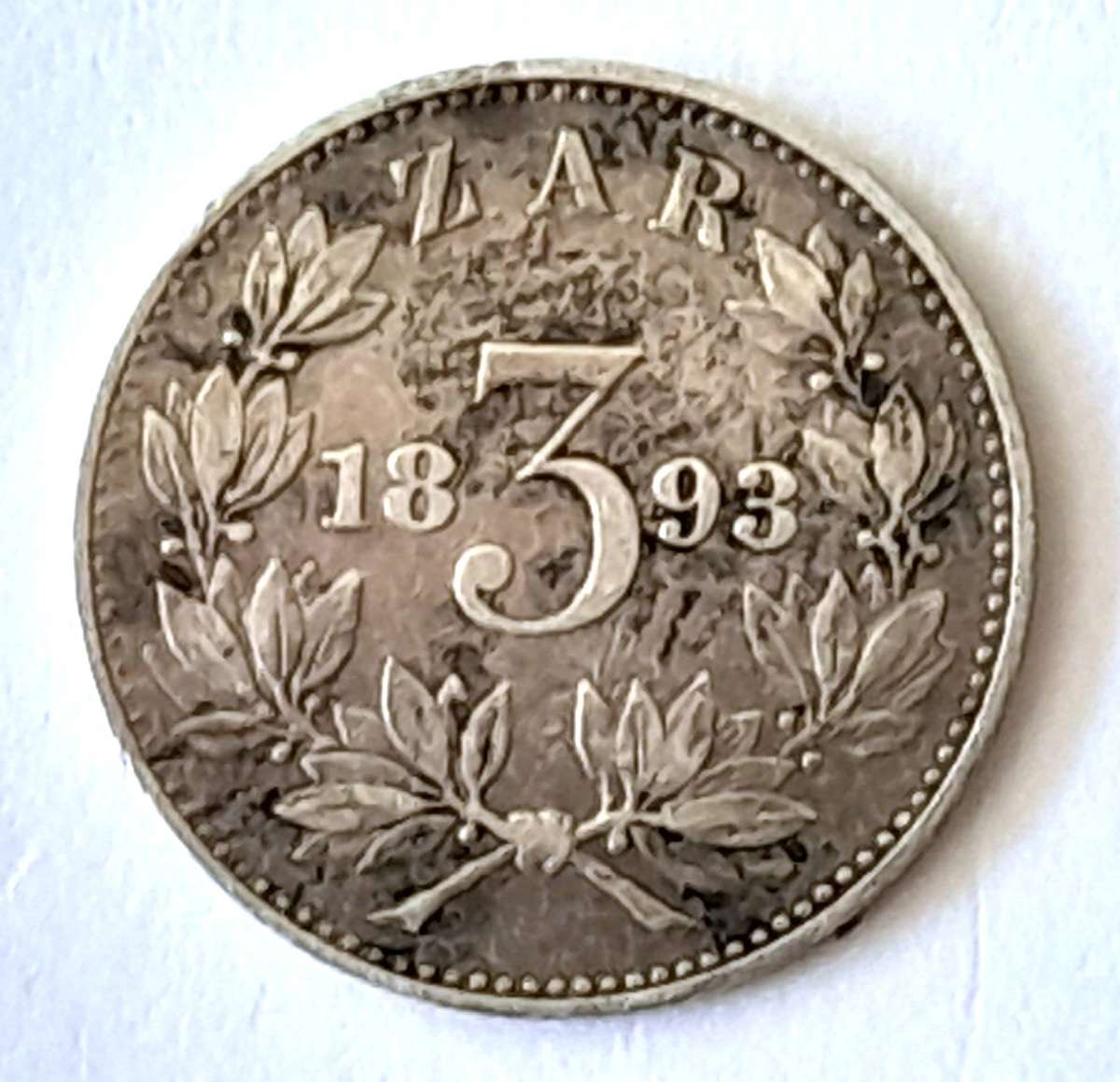 South Africa - ZAR 1893 3 pence Paul Kruger