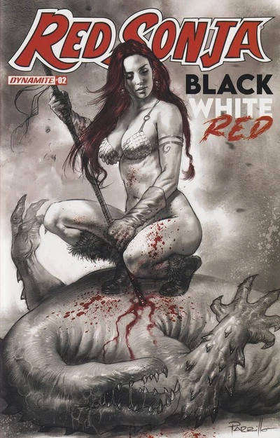 RED SONJA #2 BLACK , WHITE & RED ) PARRILLO VAR )