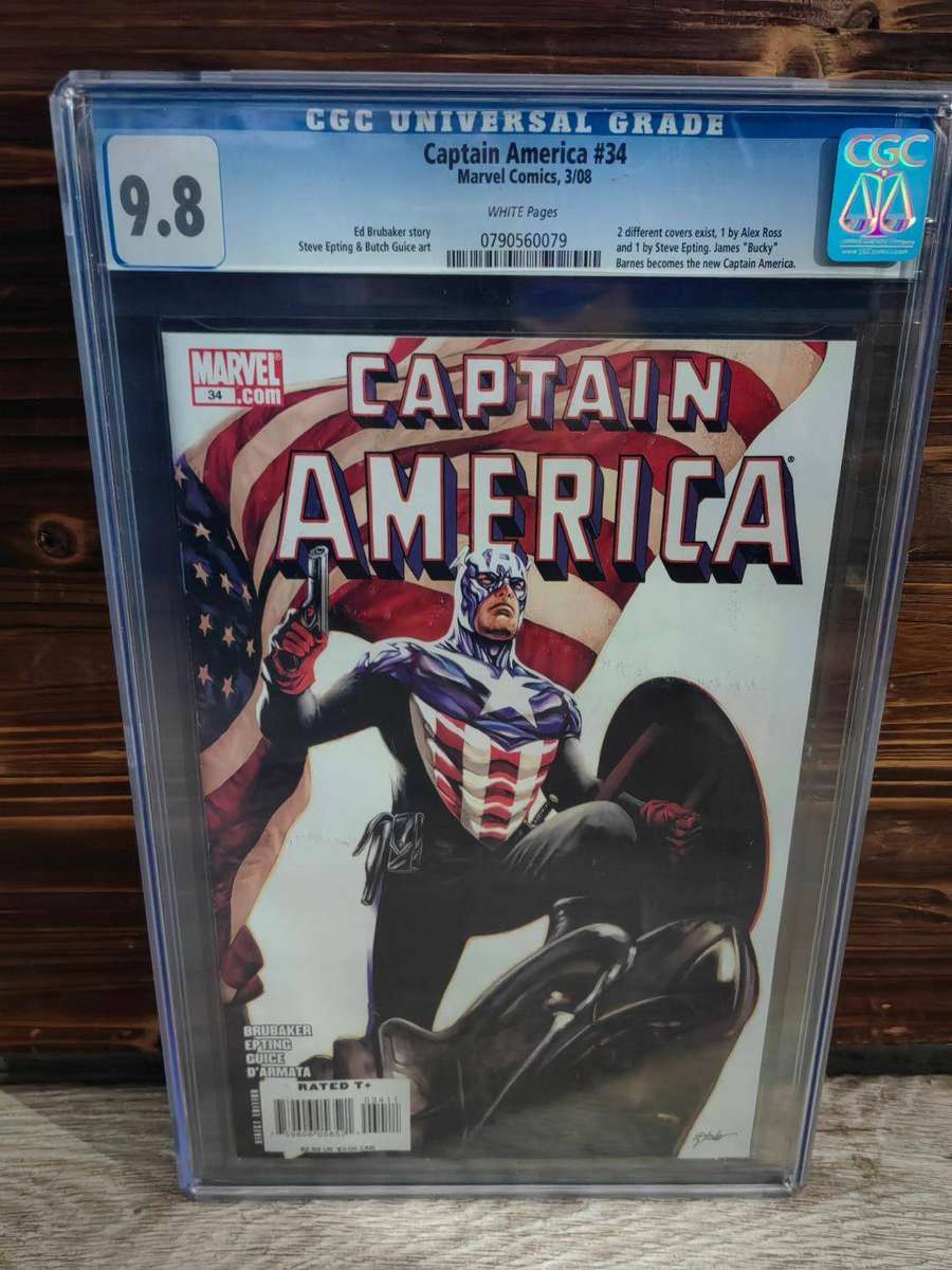 CAPTAIN AMERICA #34 CGC 9.8 ( JAMES ''BUCKY'' BARNES BECOMES CAPTAIN AMERICA )