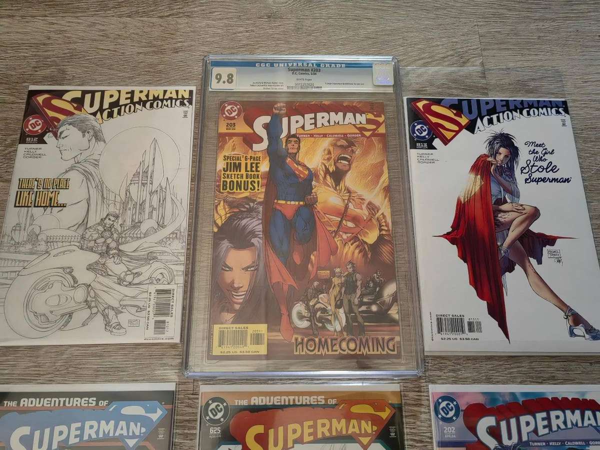 SUPERMAN #203 CGC 9.8 PLUS 5 COMIC BOOKS ( COMPLETE GODFALL MICHAEL TURNER SET )