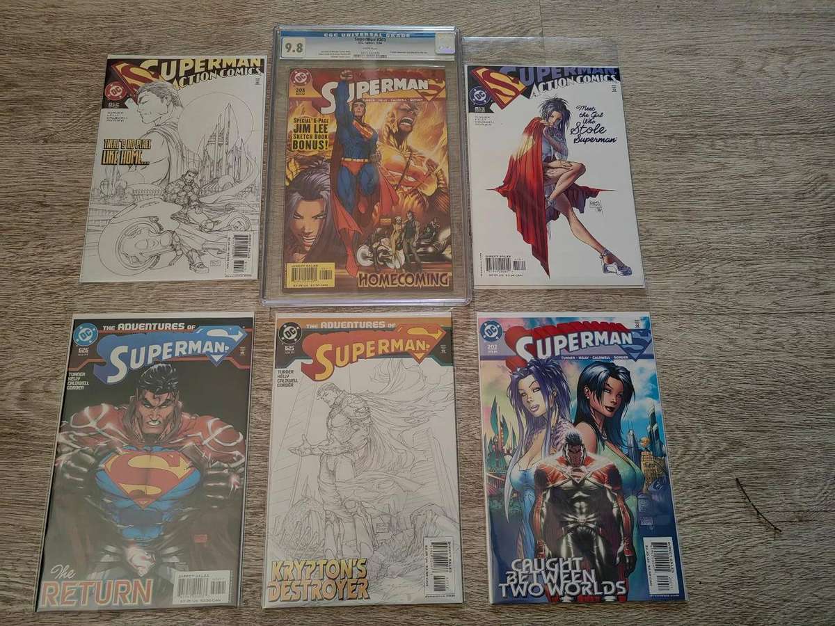 SUPERMAN #203 CGC 9.8 PLUS 5 COMIC BOOKS ( COMPLETE GODFALL MICHAEL TURNER SET )