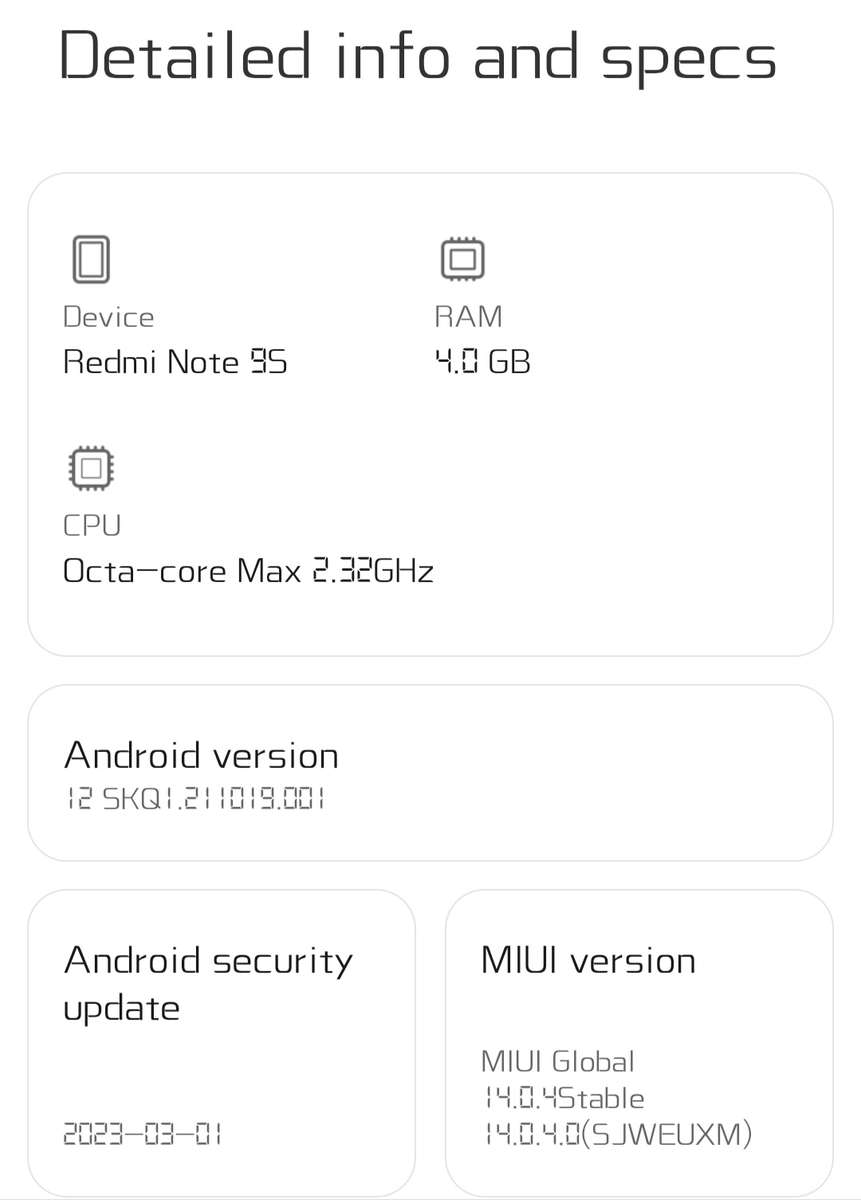 Redmi Note 9s 64GB preowned
